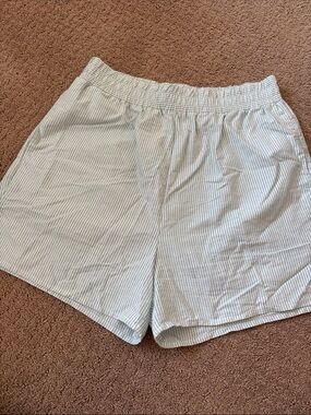 Djerf Avenue Green and White Breezy Shorts